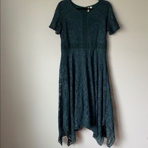 Gorgeous Green Lace Asymmetrical Dress